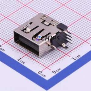 U-A-24D1-W-7 USB Connector Through hole Component (THT) Connector Type-A USB 2.0 Female Side Insert - Product Image 1