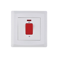 Interrupteurs muraux électriques de haute qualité usage domestique UK Standard blanc 20A interrupteurs muraux légers panneau PC interrupteur électrique prise de courant