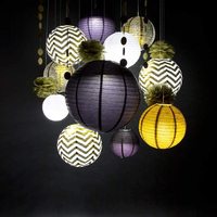 Ensemble de décoration pour fête du Nouvel An, couleur unie, impression personnalisée, lanterne en papier traditionnelle, marque HKH, Fujian, Chine