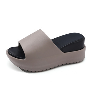 Guru Women's <b>Platform</b> Sandals <b>Black</b> EVA Peep Toe Summer Height Increasing Comfortable Non Slip <b>Heeled</b> Sandals - Product Image 4