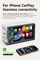 Autoradio Android BQCC 7 pouces à double DIN avec Carplay sans fil, navigation GPS USB, Wifi, lecteur multimédia FM, charge Type-C