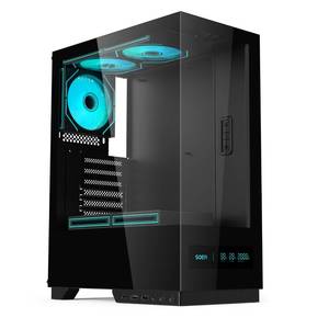 Soeyi personnalisé boitier pc case gaming en gros verre trempé gabinete <span class=keywords><strong>gamer</strong></span> atx pc case <span class=keywords><strong>tour</strong></span> d'ordinateur avec écran numérique - Product Image 1