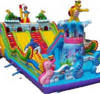 Chine pas cher grand grand petit blanc gonflable fleur rebondissant châteaux enfants commercial cavalier videur avec toboggan