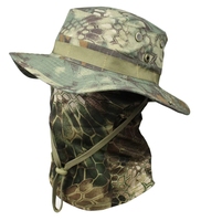 Ensemble de protection solaire tactique camouflage pour activités de plein air, pêche et sports, avec masque intégré et large bord, idéal pour les voyages décontractés, toutes saisons