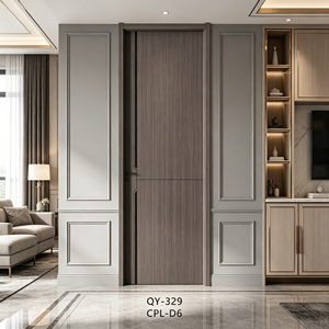 Porte intérieure en MDF pré-montée facile à installer, portes en bois intérieures modernes avec revêtement <span class=keywords><strong>CPL</strong></span>, ensemble de portes avec cadre - Product Image 5