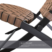 AJUNION Chaises de patio en osier tissé à la main en résine Ensemble de meubles de balcon pliables Sièges de salon d'extérieur et table d'appoint