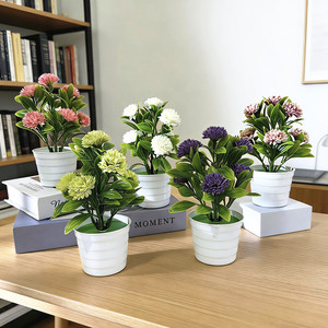 Plantes d'hortensia artificielles en pot de 18 pouces en plastique, décoration intérieure pour la maison, le bureau ou comme ornement de bureau - Product Image 1
