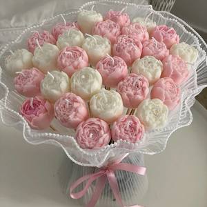 LANJO DIY Bouquet de bougies élégantes faites à la main à fleur unique, bouquets de bougies parfumées en cire de paraffine pour les fêtes et le Ramadan - Product Image 1