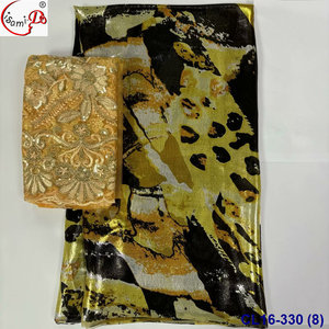 Tissu en soie pure Lisami multicolore 2+5 yards, en mousseline de soie métallisée, doux et luxueux, style soudanais Frasawei Dirac Garbasar Maqmal Toob - Product Image 3