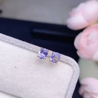 Fabrieksdirecte verkoop 925 zilver natuurlijke tanzaniet oorringen moderne fijne sieraden voor de modebewuste vrouw