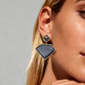 Pendientes Colgantes de Acero Inoxidable EH554 con Forma Geométrica de Rombo y Cola de Ballena - 3 Pares de Pendientes Brillantes para Mujer - Product Image 5