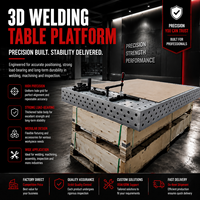 Table de soudage en fonte 3D, Plateforme de soudage modulaire D16, Banc de travail de positionnement à surface nitridée pour le soudage de précision de pièces métalliques
