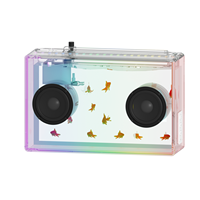 Haut-parleur Bluetooth LED RGB 20W haute puissance pour aquarium en verre avec design transparent, alimenté par batterie 5.4, portable