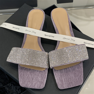 XSD Elegant Summer Platform for Slippers Rhinestones New Fashion Trend Anti-Slip <b>Cushioning</b> Hard-Wearing Low-Heeled for - Product Image 3
