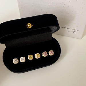 ต่างหูแฟชั่นทันสมัย ชุบทอง 18k เครื่องประดับแฟชั่นปี 2025 ต่างหูทองแดงประดับเพชรซิร์คอนสำหรับผู้หญิง - Product Image 2