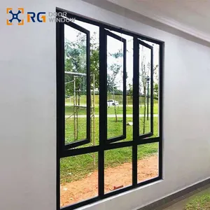 Hurricane RG65 American Standards Customized Aluminium Hurricane Impact Glass Casement Window