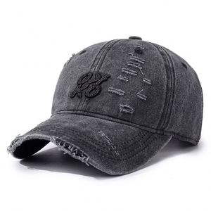 Casquette de baseball unisexe en jean style rétro américain avec broderie 3D, finition délavée, boucle métallique – Printemps/Été, décontractée et polyvalente - Product Image 5