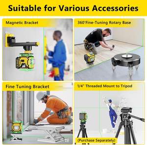 مستوى التسوية الذاتي ، 16 خط 4*1.2 ° مستويات وضع النبض الأخضر لبلاط الأرضيات صورة حائط معلقة - Product Image 5