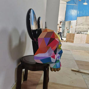 Estatua geométrica de fibra de vidrio con cabeza de <span class=keywords><strong>Mickey</strong></span> <span class=keywords><strong>Mouse</strong></span> para arte para escultura H60cm decoración del hogar y la Oficina - Product Image 4