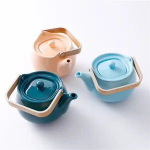 Porcelain Tea Pot Various Color Shiny Color Custom Logo Durable Porcelain Tea Pot For Restaurant