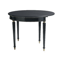 Table de console moderne pour entrée, design incurvé, noire, demi-lune, avec plateau pliable