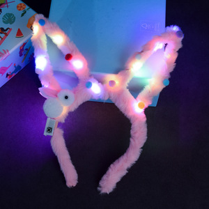 Accesorios <span class=keywords><strong>para</strong></span> <span class=keywords><strong>el</strong></span> Cabello Divertidos <span class=keywords><strong>para</strong></span> Niños, Diadema con Orejas de Conejo Brillantes, Diadema con Orejas de Conejo con Luces LED Intermitentes <span class=keywords><strong>para</strong></span> Pascua - Product Image 4