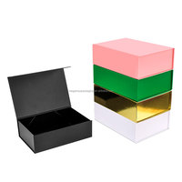 Boîtes rigides de luxe pliables Fermeture magnétique Emballage personnalisé Boîte cadeau rose bleue pour foulards Vêtements Parfum Perruques