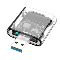 Caja de Disco Duro Móvil Transparente Creativa USB 3.0 Geni SSD con Protocolo SATA M.2 NGFF e Interfaz USB