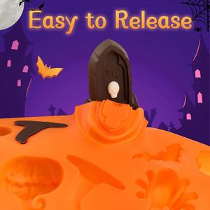 18 Cavity Halloween Pumpkin Hat 662 Silicone Mold - Silicone Chocolate Mould for DIY Candy/Biscuit & Silicone <b>Cake</b> Decoration - Product Image 4