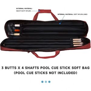 Échantillon gratuit, Vente en gros usine, Livraison rapide, Étui de queue de billard 1/2 pour 9 boules, 6 emplacements, rembourrage épais et souple, avec bandoulière - Product Image 5