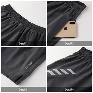 Oem Thể Thao Tập Thể Dục Men's Trọng Lượng Nhẹ 3-Inch Lỏng Thoáng Khí Nhanh Chóng Khô Tập Thể Dục Tùy Chỉnh Dệt Phòng Tập Thể Dục Chạy Quần Short Với Dây Kéo Túi - Product Image 4