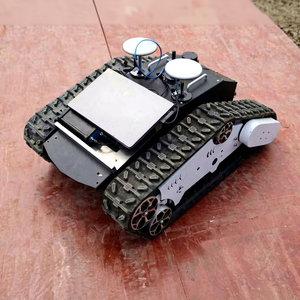 Châssis de char robot télécommandé à chenilles en caoutchouc avec moteur et boîte de vitesses, plateforme de transport - Product Image 1