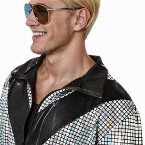 <span class=keywords><strong>Funky</strong></span> 70s 80s Style tenue hommes rétro danse Performance Clubwear Festival Look brillant argent hommes fête Disco Costume ensemble - Product Image 5