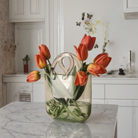 Vase en verre transparent de style nordique créatif avec fleurs hydroponiques pour la décoration de salon à la maison