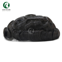 Cheveux Nature Toupee Ominilace Lace Front With Skin Rest 100% Indian Remy Hair Replacement for Men Old Men