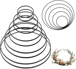 Aros Metálicos Soldados Resistentes de Tamaño Personalizado 4/6/8/10/12/14/16/18/20/22/24 Pulgadas, Aros Florales Hechos a Mano para Decoración DIY, Suministros para Eventos y Fiestas - Product Image 1