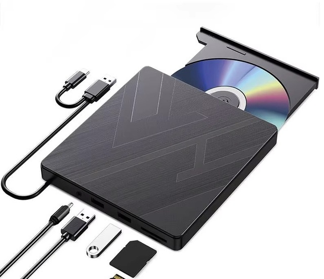 AMZ Hot Selling 5 1 External Optical Drive USB 3.0 Type-C 1MB Cache Sucker Type CD-R DVD Reader/Writer/Player for