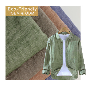 LC2139 # 80% オーガニックリネン20% コットンブレンドシャンブレヤーン染め生地メンズ & レディースシャツ & スーツ婦人服 - Product Image 1