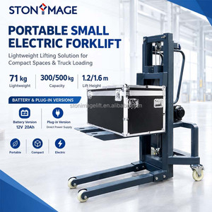 Chariot élévateur électrique léger de 300 kg, petit chariot élévateur électrique pour entrepôt, mini chariot élévateur portable pour le chargement et le déchargement - Product Image 1