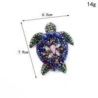 PH074 personnalisé fait à la main animaux marins coquillages hippocampe tortue dauphin perlé strass Patch 3D paillettes Applique pour vêtements