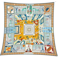 Foulard carré imprimé sur mesure, imitation soie satinée, bandana vintage, motif floral géométrique, foulard pour femmes