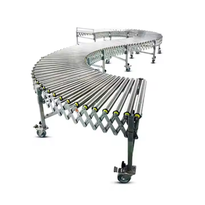 Fabrika fiyat teleskopik elektrik güç çift yön dönüş esnek makaralı konveyör depo lojistik endüstriyel konveyör - Product Image 4