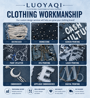 Jeans en denim vintage surdimensionnés pour hommes, style streetwear, en coton, délavés à l'acide, avec cristaux et strass, personnalisés par le fabricant HDenim