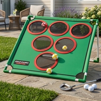 Ensemble de jeu de mini-golf portable avec cibles en métal et plastique, jeu d'entraînement de golf et de pong pour l'intérieur et l'extérieur, idéal pour les fêtes de famille et les jardins.
