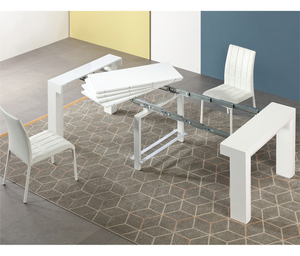 <span class=keywords><strong>Mesa</strong></span> de <span class=keywords><strong>consola</strong></span> Rectangular de estilo moderno de gran oferta, <span class=keywords><strong>mesa</strong></span> de comedor de madera <span class=keywords><strong>extensible</strong></span> con Panel de madera de melamina para uso <span class=keywords><strong>en</strong></span> granjas - Product Image 4