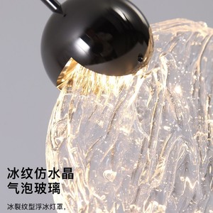 Lámpara Colgante de Cristal Minimalista, Redonda, de Una Sola Cabeza, Luz LED Cálida, para Sala de Estar, Dormitorio, Techo - Product Image 3