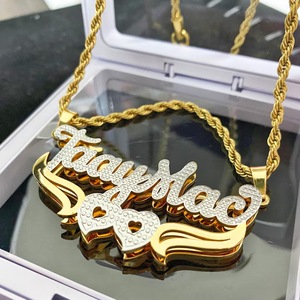 <span class=keywords><strong>Collana</strong></span> <span class=keywords><strong>con</strong></span> <span class=keywords><strong>targhetta</strong></span> a forma di cuore Dropshipping <span class=keywords><strong>con</strong></span> strass Zirconia pieno diamante in acciaio inossidabile materiale rame per feste - Product Image 6