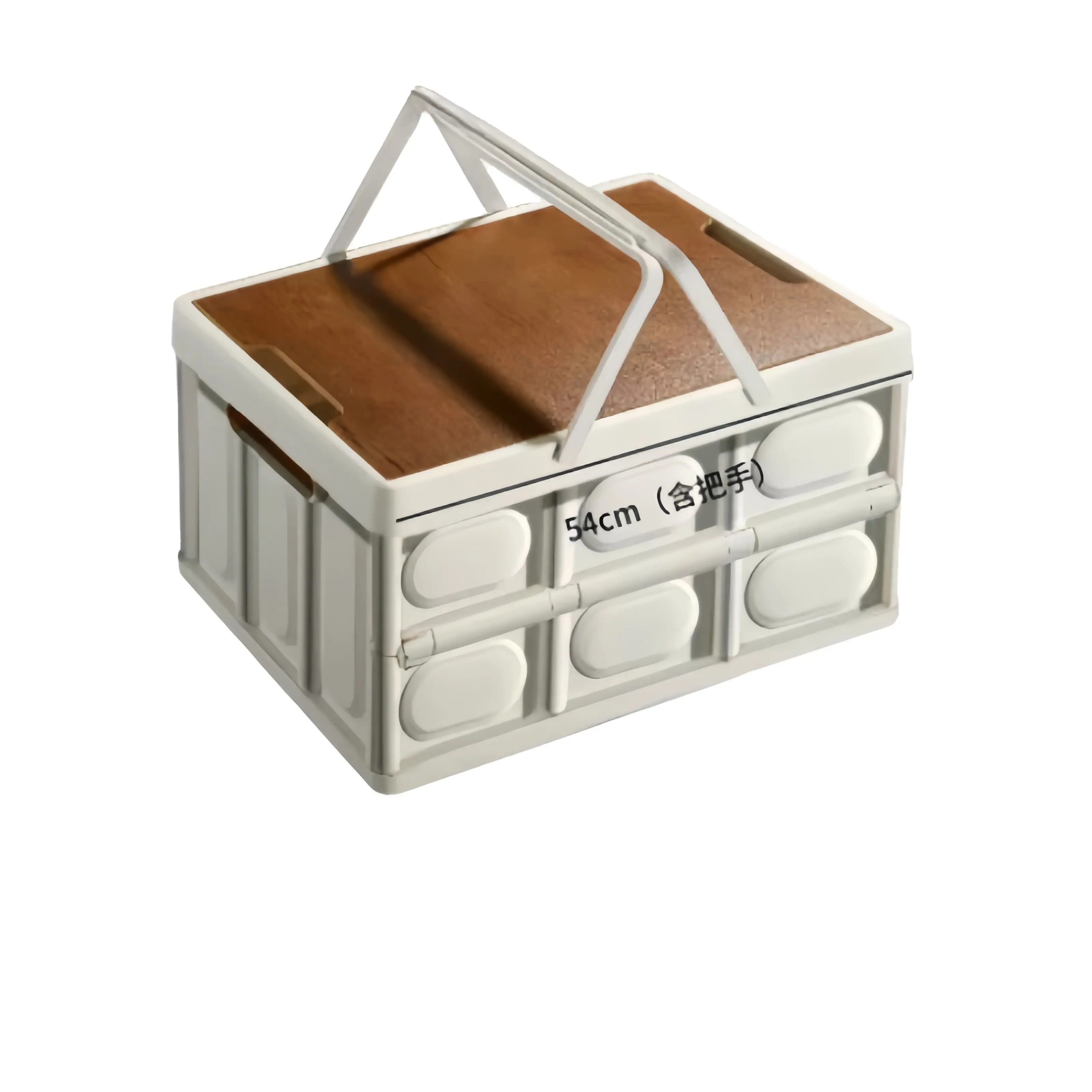 Gấp hộp lưu trữ với xử lý bằng gỗ Bìa cắm trại ngoài trời di động gấp bảng Dã Ngoại giỏ lưu trữ và phân loại hộp