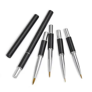 Handle Nail Brush Wholesale Private Logo Black Handle Paint Liner Brush Nylon Acrylic Nail Brush Nail Art Tool