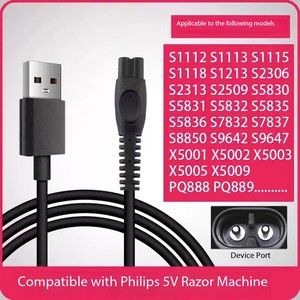 <span class=keywords><strong>Cable</strong></span> de Carga USB de 5V <span class=keywords><strong>para</strong></span> Afeitadora <span class=keywords><strong>Philips</strong></span>, Cubierta de PVC de Cobre Puro, 1m, Compatible con los Modelos S1113, S1112, S1213, S5831, PQ888 - Product Image 2